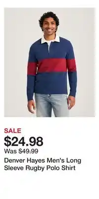 Mark's Denver Hayes Men's Long Sleeve Rugby Polo Shirt offer