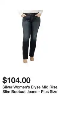 Mark's Silver Women's Elyse Mid Rise Slim Bootcut Jeans - Plus Size offer