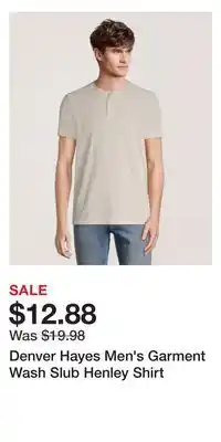 Mark's Denver Hayes Men's Garment Wash Slub Henley Shirt offer