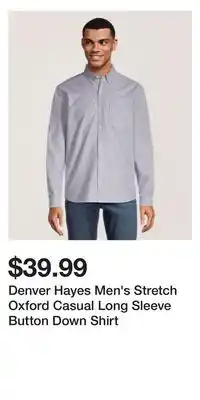 Mark's Denver Hayes Men's Stretch Oxford Casual Long Sleeve Button Down Shirt offer