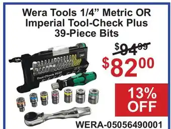 Atlas Tools & Machinery Wera Tools 1/4 Metric OR Imperial Tool-Check Plus 39-Piece Bits offer