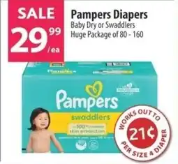 Co-op Pampers Diapers Baby Dry or Swaddlers Huge Package offer