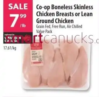 Co-op Co-op Boneless Skinless Chicken Breasts or Lean Ground Chicken offer