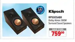2001 Audio Video Klipsch Dolby Atmos 300W Surround Sound Speakers offer