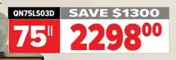 2001 Audio Video SAMSUNG 75 QLED FRAME TV offer