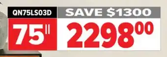 2001 Audio Video SAMSUNG 75 QLED FRAME TV offer