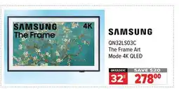 2001 Audio Video SAMSUNG 32 The Frame Art Mode 4K QLED offer