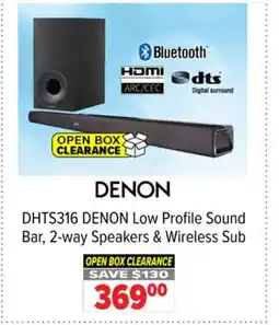2001 Audio Video DENON Low Profile Sound Bar, 2-way Speakers & Wireless Sub offer