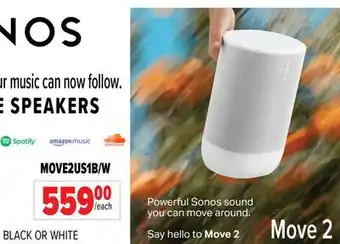 2001 Audio Video SONOS PORTABLE SPEAKERS offer