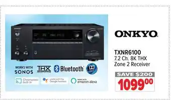 2001 Audio Video ONKYO 7.2 Ch. 8K THX Zone Receiver offer