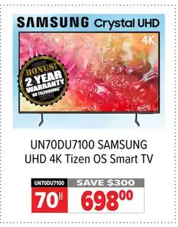2001 Audio Video SAMSUNG UHD 4K Tizen OS Smart TV 70 offer