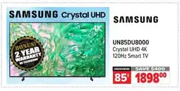 2001 Audio Video 85 SAMSUNG Crystal UHD 4K 120Hz Smart TV offer