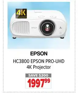 2001 Audio Video EPSON PRO-UHD 4K Projector offer
