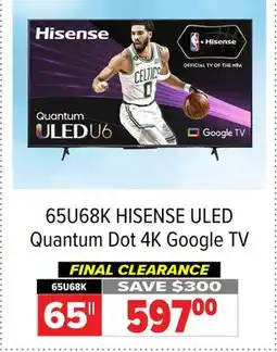 2001 Audio Video HISENSE 65 ULED Quantum Dot 4K Google TV offer