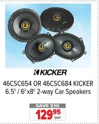 2001 Audio Video 46CSC654 OR 46CSC684 KICKER 6.5 / 6 x8 2-way Car Speakers offer