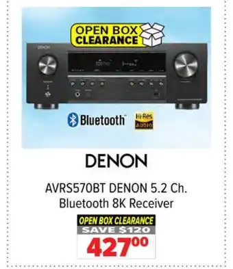 2001 Audio Video Denon AVRS570BT DENON 5.2 Ch. Bluetooth 8K Receiver offer
