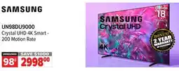 2001 Audio Video SAMSUNG 98 Crystal UHD 4K Smart - 200 Motion Rate offer