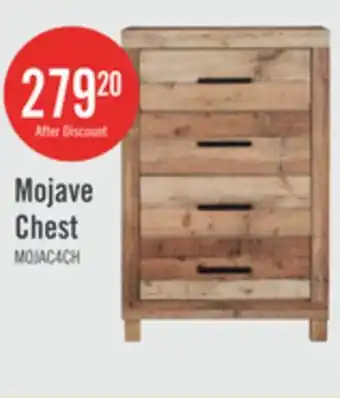 The Brick Mojave Bedroom Chest of Drawers, 4-Drawer, 31.4W x 47.3H, Rustic - Natural Brown offer