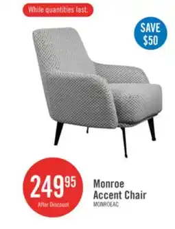 The Brick Monroe 29 Linen-Look Fabric Accent Chair with Metal Legs - Grey offer