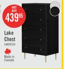 The Brick Lake Bedroom Chest of Drawers, 5-Drawer, 29W x 52H, Made in Canada, Glam - Black offer