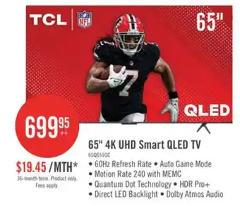 The Brick TCL 65 QLED Pro 4K UHD HDR Pro+ 60Hz Google Smart TV (65Q651G-CA) offer