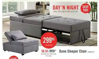 The Brick Dune 43.75 Fabric Convertible Sleeper Chair with Tufted Cushions - Grey offer