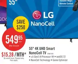 The Brick LG 55 Nanocell 4K UHD HDR10+ HGiG ThinQ 60Hz Smart TV (55NANO75UQA.ACC) offer