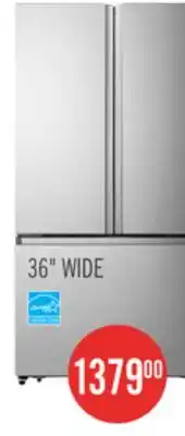 The Brick Hisense 36 26.6 Cu. Ft. French-Door Refrigerator - Titanium - RF27A3FSE offer