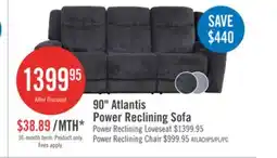 The Brick Atlantis 90 Fabric Zero Gravity Power Reclining Sofa - Dark Grey offer