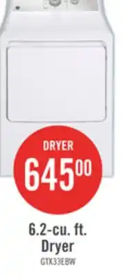 The Brick GE 6.2 Cu. Ft. Electric Dryer with SaniFresh Cycle - GTX33EBMRWS offer