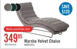 The Brick Marsha 26 Velvet Fabric Chaise Lounge with Metal Base - Grey offer
