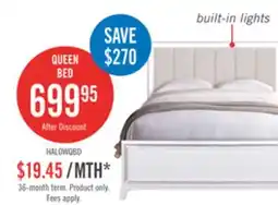 The Brick Halo Panel Bed with Headboard & Frame, LED, Glam, White - Queen Size offer