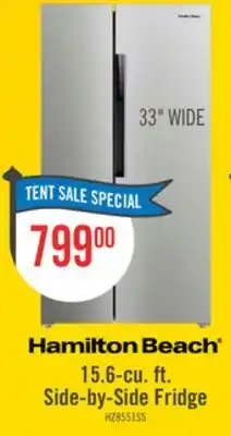 The Brick Hamilton Beach 15.6 Cu. Ft. Side-by-Side Refrigerator - HZ8551 offer