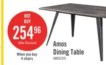 The Brick Amos Dining Table, Metal, 60W - Grey offer