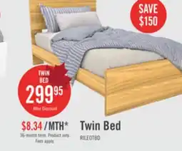 The Brick Riley Panel Bed with Headboard & Frame for Kids, Made in Canada, Natural - Twin Size offer