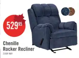 The Brick Made in Canada 35 Chenille Fabric Rocker Reclining Chair - Navy Blue offer