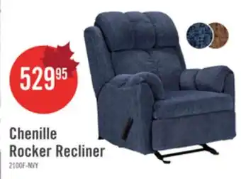 The Brick Made in Canada 35 Chenille Fabric Rocker Reclining Chair - Navy Blue offer