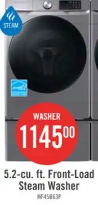 The Brick Samsung 5.2 Cu. Ft. Front-Load Steam Washer - Grey - Stackable - WF45B6300AP/US offer
