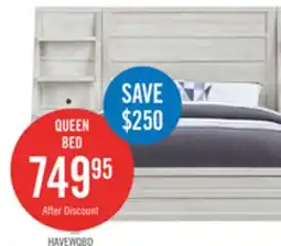 The Brick Haven Panel Bed with Headboard & Frame, White - Queen Size offer