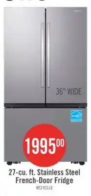 The Brick Samsung 36 27 Cu. Ft. SpaceMax Counter-Depth Refrigerator - Stainless Steel - RF27CG5100SRAA offer
