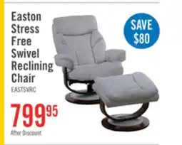 The Brick Easton 33.5 Chenille Fabric Stress Free Swivel Reclining Chair with Footrest - Silver Grey offer