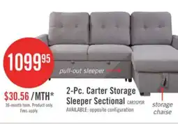 The Brick Carter 2-Piece Right-Facing Linen-Look Fabric Sleeper Sectional with Storage Chaise - Solis Grey offer