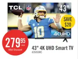 The Brick TCL 43 LED 4K UHD HDR Pro 60Hz Roku Smart TV (43S450R-CA) offer