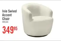 The Brick Ivie 28.7 Chenille Boucle Fabric Curved Swivel Accent Chair - White offer