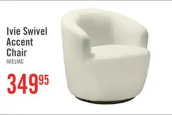 The Brick Ivie 28.7 Chenille Boucle Fabric Curved Swivel Accent Chair - White offer