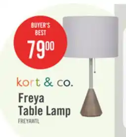 The Brick Kort & Co. Freya 24.5 White & Wood Grain Metal Table Lamp offer