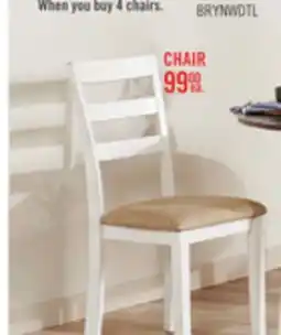 The Brick Bryn Dining Chair with Fabric Seat, Ladder-Back White offer