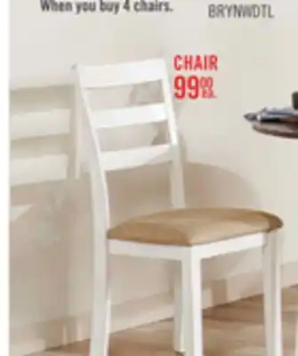 The Brick Bryn Dining Chair with Fabric Seat, Ladder-Back White offer