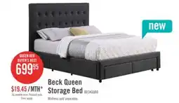 The Brick Beck Upholstered Storage Bed in Dark Grey Fabric, Button Tufted - Queen Size offer