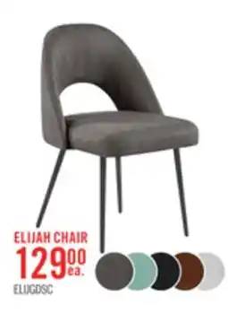 The Brick Elijah Dining Chair with Linen-Look Fabric, Metal - Grey offer